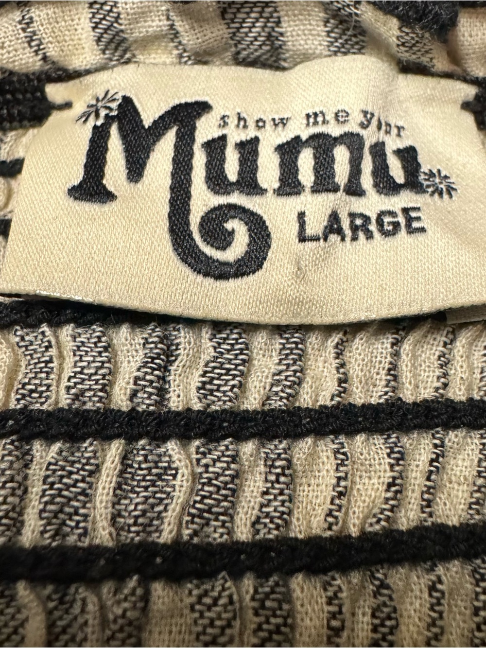 Show Me Your MuMu Black and White Smocked Off-Shoulder Crop Top - Picture 2 of 4